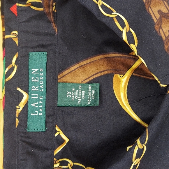 Vintage Lauren Ralph Lauren Horse Buckle 100% Cotton Button Down Size 2X - Picture 10 of 10